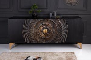 Příborník GOLDEN SUNSET 180cm 3D mango černý