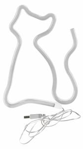 LED Neonová nástěnná dekorace CAT LED/3W/3xAA USB žlutá