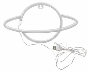LED Neonová nástěnná dekorace PLANET LED/3W/3xAA USB modrá/žlutá