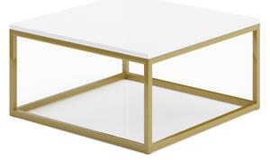 Konferenční stolek BELTEN, 65x33x65, zlatá/bílá