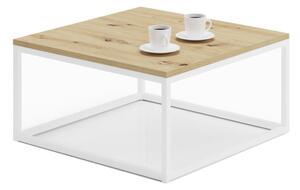 Konferenční stolek BELTEN, 65x33x65, bílá/dub artisan