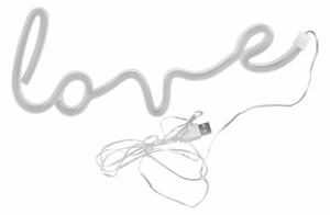 LED Neonová nástěnná dekorace LOVE LED/3W/3xAA USB červená