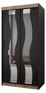 Šatní skříň HERTA PREMIUM - 100 cm, černá / dub wotan
