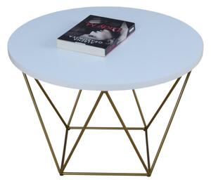 Konferenční stolek LIAM, 55x37x55, zlatá/bílá
