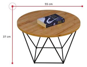 Konferenční stolek LIAM, 55x37x55, černá/dub artisan