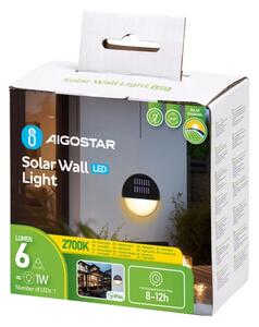 Aigostar - LED Solární nástěnné svítidlo LED/1W/1,2V černá 2700K IP44