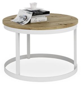 Konferenční stolek RINEN, 55x36x55, bílá/dub artisan