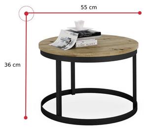 Konferenční stolek RINEN, 55x36x55, černá/beton