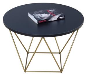 Konferenční stolek LIAM, 55x37x55, zlatá/černá