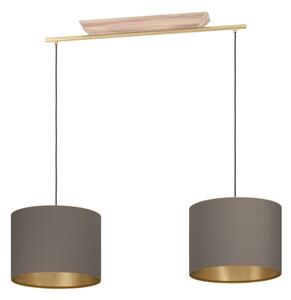 Eglo 390336 - Lustr na lanku SANTANDRIA 2xE27/40W/230V hnědá/zlatá