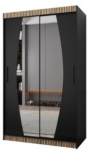 Šatní skříň DARINA PREMIUM - 120 cm, černá / dub wotan