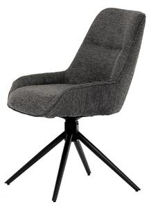 Židle jídelní a konferenční, tmavě šedá látka, černé kovové nohy, otočná P90°+ L 90° s vratným mechanismem - funkce res HC-535 GREY2