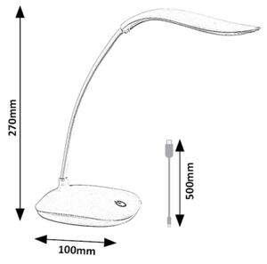 Rabalux 74234 - LED Stmívatelná stolní lampa BEDI LED/2W/5V bílá
