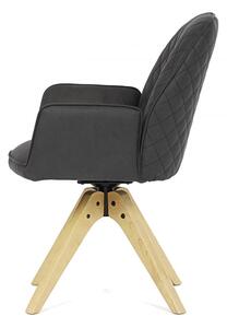 Židle jídelní s područkami, černá látka, dubové nohy, otočná P90°+ L 90° s vratným mechanismem - funkce reset HC-539 BK3