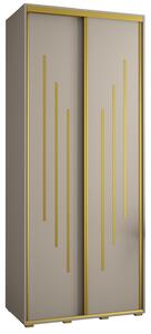 Šatní skříň INDIRA 8 - 100/45 cm, kašmír / zlatá