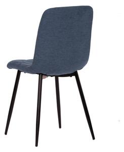 Židle jídelní, modrá látka, nohy černý kov CT-283 BLUE2