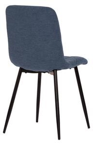 Židle jídelní, modrá látka, nohy černý kov CT-283 BLUE2