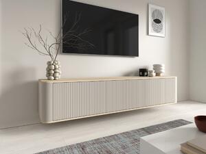 Závěsný TV stolek Trenza 200 cm - Kašmír/dub