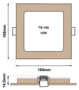 LED Podhledové svítidlo SQUARE LED/12W/230V 4200K 16,8x16,8 cm hnědá