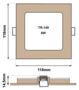LED Podhledové svítidlo SQUARE LED/6W/230V 4200K 11,8x11,8 cm hnědá