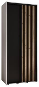 Šatní skříň BAYLIN 1 - 100/45 cm, bílá / černá / dub artisan