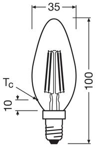 SADA 2x LED Žárovka FILAMENT B35 E14/4W/230V 4000K - Osram