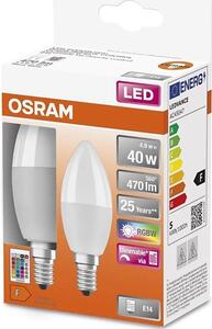 SADA 2x LED RGBW Stmívatelná žárovka B38 E14/4,9W/230V 2700K + DO - Osram