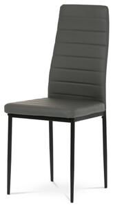 Židle jídelní, šedá koženka, černý kov DCL-372 GREY