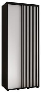 Šatní skříň BAYLIN 1 - 110/45 cm, černá / bílá / černá