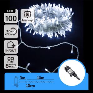 Aigostar - LED Venkovní řetěz 100xLED/8 funkcí 13m IP44 studená bílá