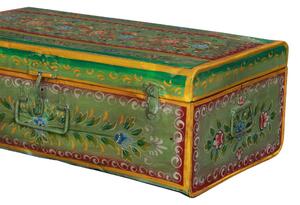 Plechový kufr, příruční zavazadlo, ručně malované, 65x37x24cm