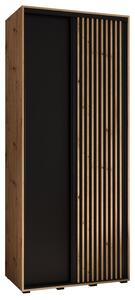 Šatní skříň BAYLIN 1 - 100/60 cm, dub artisan / černá / dub artisan