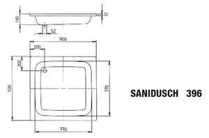 Kaldewei Sanidusch čtvercová sprchová vanička 90x90 cm bílá 331100010001