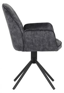 Židle jídelní a konferenční, černá látka v dekoru žíhaného sametu, kovové černé nohy HC-511 BK4