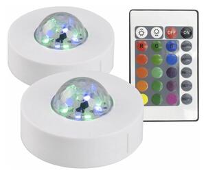 SADA 2x LED RGB Dekorační svítidlo FESTA 3xAAA/4,5V + dálkové ovládání
