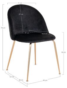 Jídelní židle GINUVI černá/zlatá
