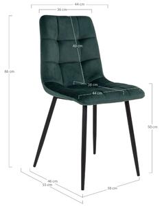 Jídelní židle MADDILFORT tmavě zelená/černá