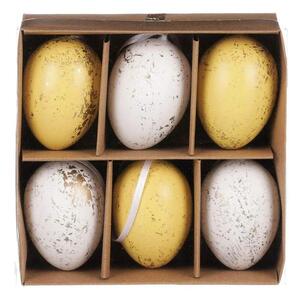 Velikonoční vajíčka žlutá a bílá 6cm- 6ks