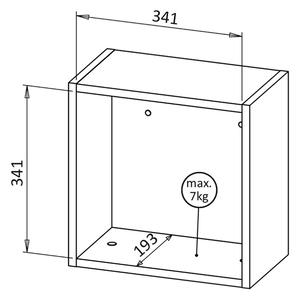 MELO | závěsná police čtvercová ME7 | 37,3x37,4 cm | antracit/artisan