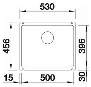 Blanco Subline 500 U Granitový dřez bez odkapu, 53x46cm, antracit, spodní montáž, 523432