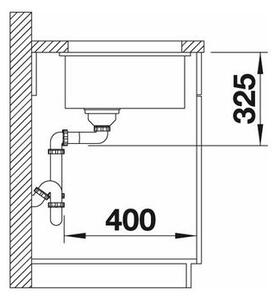Blanco Subline 500 U Granitový dřez bez odkapu, 53x46cm, antracit, spodní montáž, 523432