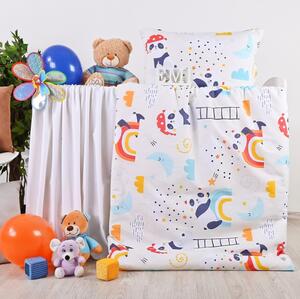 Povlečení dětské Pandy bílé EMI, Dětský set 130x90 + 65x45