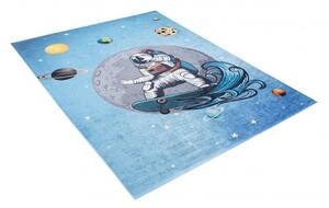 Makro Abra Dětský kusový koberec vhodný k praní BAMBINO 2236 Kosmonaut Vesmír Planety protiskluzový modrý Rozměr: 160x230 cm