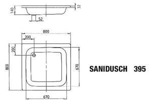 Kaldewei Sanidusch čtvercová sprchová vanička 80x80 cm bílá 331000010001