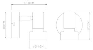 Globo 57917-1N - Nástěnné bodové svítidlo MASON 1xGU10/25W/230V černá/stříbrná