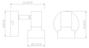 Globo 57917-1G - Nástěnné bodové svítidlo MASON 1xGU10/25W/230V černá/zlatá