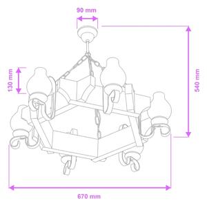 Brilagi - Lustr na řetězu QUEEN 6xE14/40W/230V buk/krémová