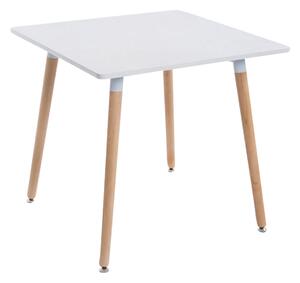 Jídelní stůl dřevěný Bent, nohy natura ~ v75 x 80 x 80 cm - Bílá