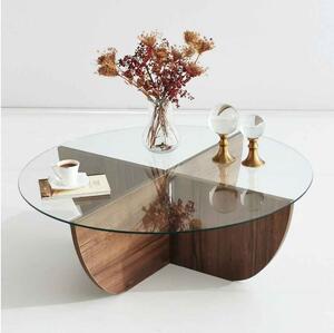 Designový konferenční stolek Balesego 90 cm vzor ořech