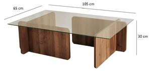 Designový konferenční stolek Belicia 105 cm vzor ořech